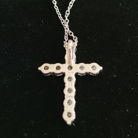 Sterling Silver and CZ Cross Necklace - Picture 3 of 4